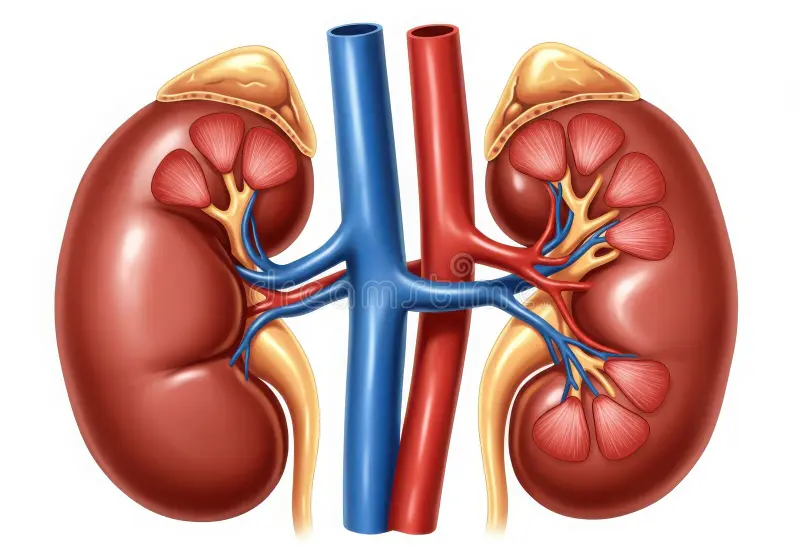 detailed-anatomical-illustration-two-healthy-human-kidneys-showing-renal-artery-vein-isolated-clean-white-407149674 giải phẫu mạch máu thận